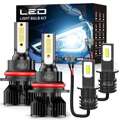 For Mercedes-Benz 300E 1990-1993 Combo 4x White LED Headlight Fog Light Bulbs - Image 1 of 4