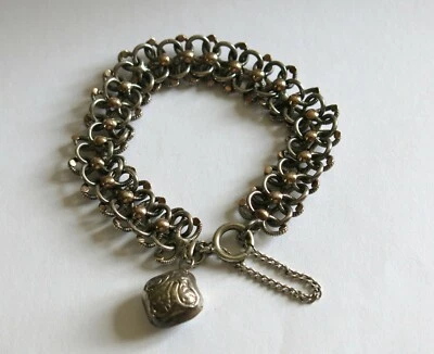 BRACELET en ARGENT, poinçon crabe, très joli bracelet gourmette argent, ancien - Photo 1/4