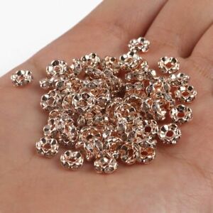 50pcs Rondelles Crystal Beads Round Loose Spacer Beads Jewelry Making Accessorie