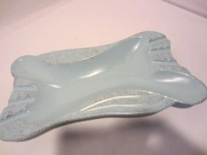 Posacenere azzurro ceramica oro macchia piatto VINTAGE USA 118 - Foto 1 di 6