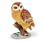 Jere Luxury Giftware, Bejeweled MR. WHOO Barn Owl Trinket Box with Matching Pend