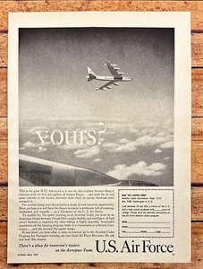 1960 U.S. Air Force Aviation Cadet Program Vtg Print Ad B-52 Bomber Flying - Picture 1 of 6