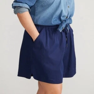 Universal Standard Chambray Tencel Shorts navy blue pull-on drawstring new S 1X - Picture 1 of 5