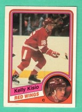 (1) KELLY KISIO 1984-85 O-PEE-CHEE # 56 RED WINGS  ROOKIE EX/EX+ CARD (H6697)