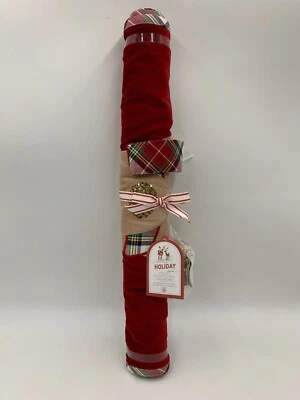 Pottery Barn Kids Classic Velvet Reindeer Santa Advent Calendar 44" L #H607G - Image 1 of 4