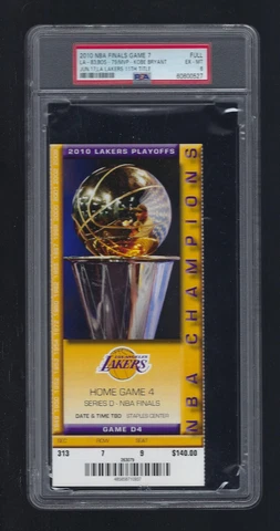 PSA 6 - KOBE BRYANT NBA FINALS - GAME #7 CELTICS @ LAKERS 2010 FULL TICKET Cover