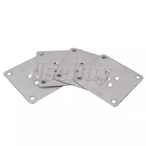 4 Piezas 8x8cm Piernas de Mesa Placas de Montaje de Hierro 6mm Agujero Diapositiva Plata - Imagen 1 de 8