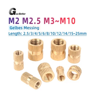 Einpressmutter M2 Bis M10 Messing Einschlagmutter Rändelmutter Gewindeeinsatz - Bild 1 von 4