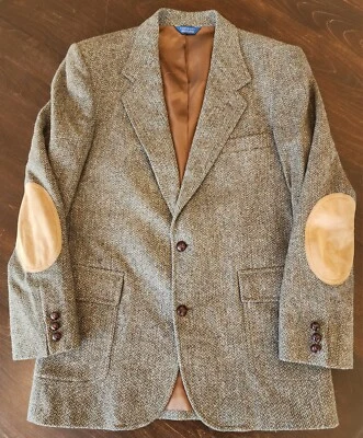 Blazer Pendleton Para Hombre Talla 42 Largo Marrón Tweed Codo Parche Lana Abrigo de Campo Foto 1 de 4