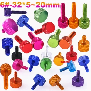 6#-32 Knurled Thumb Screw Aluminu Alloy Computer DIY Hand Tighten Grip Knob Bolt - Picture 1 of 29
