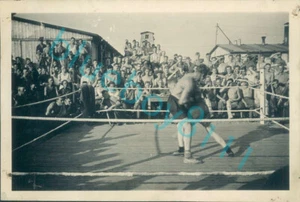 WW2 British Prisoners Of War POW's Boxing Ring Action Stalag 21 Poznan Poland - Picture 1 of 3