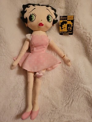 Vintage 1999 Betty Boop Pink Polka Dot Dress 16" Plush With Tags by Kellytoy NOS - Image 1 of 4