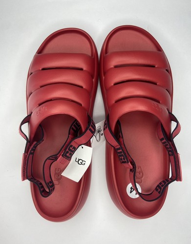 UGG M Sport Yeah Samba Sandalo Rosso con Cinturino Logo Uomo 14