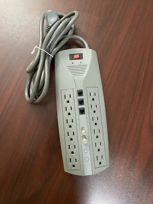 Stratitec S5202A Power Surge Protector 12 Port Grounded Outlet w/Coaxial & Phone - Image 1 of 4