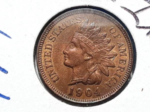 1904 - BU MATTE PROOF ? INDIAN HEAD CENT - SLIGHT ROTATION ERROR REVERSE - RARE - Picture 1 of 4