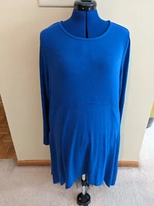 New Women's Chicos Blue Sweater Dress Sz Large 2 - Picture 1 of 6