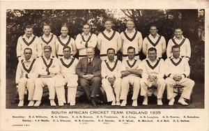 POSTAL CRICKET - EQUIPO DE SUDAFRICA - INGLATERRA 1935 - RP - Imagen 1 de 2