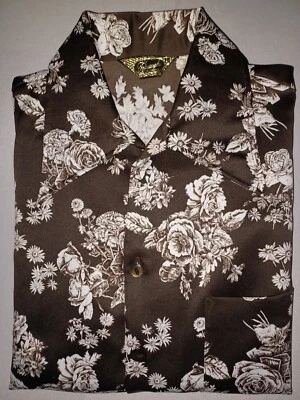 Vintage Men's Triumph of California 1970's Polyester Brown White Shirt Size L - Image 1 of 4