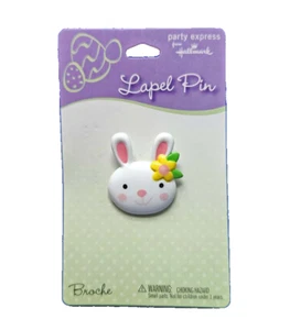 Punze PIN Ostern Vintage HASE HASE Mädchen GESICHT gelb Blume 90er Brosche NEU - Bild 1 von 4