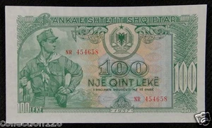 Albania Banknote 100 Leke 1957 UNC - Picture 1 of 2
