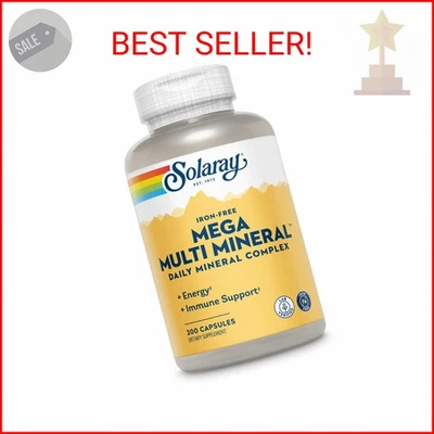 Solaray Mega Multi Mineral без железа - ежедневный минеральный комплекс с кальцием, Magnesiu - Изображение 1 из 2