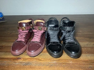 Buscemi 100mm Charol Borgoña Negro Lote Talla 44 Cerradura Dorada Italia Diseñador - Imagen 1 de 18