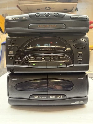 VINTAGE SHARP CD-C2600 3 DISC CD, DUAL CASSETTE, AM/FM SYSTEM  - Image 1 of 4