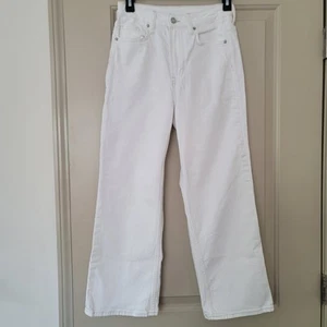 HM & Denim Curvy Fit Wide Leg High Waist Cropped White Hose Jeans Gr. 2 - Bild 1 von 6