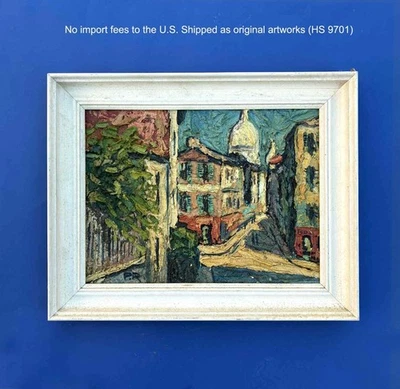 Preben Rasmussen (1919). Sunlit Street, Montmartre. Bold Impasto. Años 50. Certificado de autenticidad. Foto 1 de 4