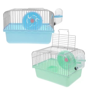Jaula para ratones 2 piezas: caja portadora de animales con rueda para hámsters ratones hurón - Imagen 1 de 17