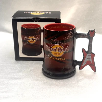 Hard Rock Cafe Punta Cana Electric Guitar Handle Mug in Original Box 2-1/2 Cups - Image 1 of 4