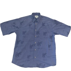 Camisa de campamento hawaiana Cabela's para hombre con estampado de palmeras azul manga corta talla L - Imagen 1 de 7