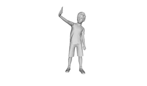 Printle T Kinder 786 Junge Stehend Selfie Mobiltelefon Figur für Dioramen Sets - Picture 1 of 11