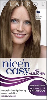 Clairol Nice'n Easy No Ammonia Hair Dye 90 Dark Ash Blonde