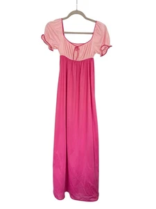 Vintage Vassarette Pink Nightgown Pink Satin 60's USA Fits Like An XS Or XXS - Picture 1 of 7
