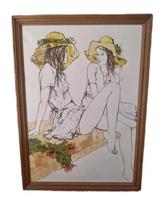 Bernard Dufour Peinture Ancienne Huile Sur Toile, Femme Tableau Encadré Signé - Photo 1 sur 10