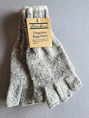 EDDIE BAUER Fingerless Ragg Wool Gloves LG. NEW w/Tags - Image 1 of 4