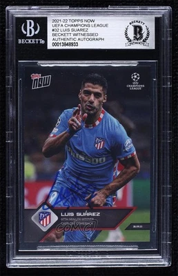 BAS 2021-22 Topps Now UCL /329 Luis Suarez #032 BGS Authentic Auto - Image 1 of 2