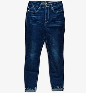 Rock Republic Legging Skinny Jeans Size 10 Dark Wash High Rise Stretchy Raw Hem  - Picture 1 of 8