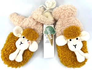 Kids Fleece Sheep Lamb Mittens by Julipet NWT Idiot Strings Winter Warm Cute - Picture 1 of 10