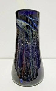 Beautiful Vintage 1977 Loren Chapman 9" Tall Abstract Art Glass Vase MCM - Picture 1 of 6