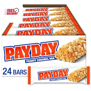 PAYDAY Peanut Caramel, Halloween Candy Bars, 1.85 Oz (24 Count) - Picture 1 of 12