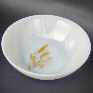 Anchor Hocking Fire King Vegetable Serving Bowl Golden Wheat Vintage Milk Glass - Picture 1 of 10