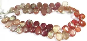 Natural Andesine Labradorite Gems Beads Red Smooth Pear Beads 8"Strand LC-986 - Picture 1 of 8