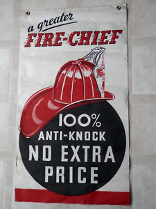 Vintage 1930's Sky Chief Gasoline Dealer Cloth Service Station Banner~VERY NICE!
