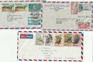1958/84 3 COPERTINE COMMERCIALI BARBADOS PER REGNO UNITO 12 FRANCOBOLLI (11 DIVERSI) DEVON SURREY - Foto 1 di 2