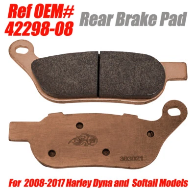 Sintered Metal Rear Brake Pads For Harley 08-17 Dyna FLD FXDB FXDF FXDFSE FXDLS - Image 1 of 4