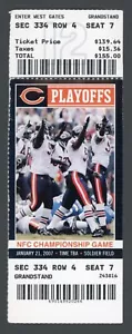 2007 NFL Football NFC Championship full ticket New Orleans Saints Chicago Bears - Bild 1 von 2