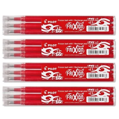 Pilot Frixion Minen 12 x Ball Ersatzmine Tintenroller Kugelschreiber rot BLS-FR7