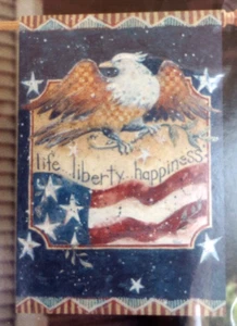 Images In Art House Porch Flag "Life Liberty and Happiness" 25x38 made/USA New - Picture 1 of 5